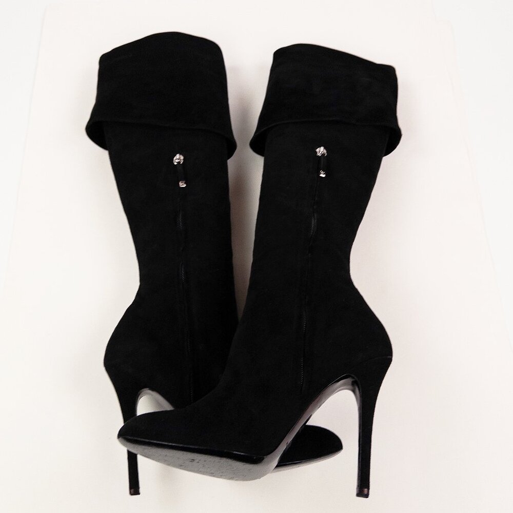 Ralph Lauren Collection Purple Label Tall Suede Heeled Boots - Picture 8 of 14